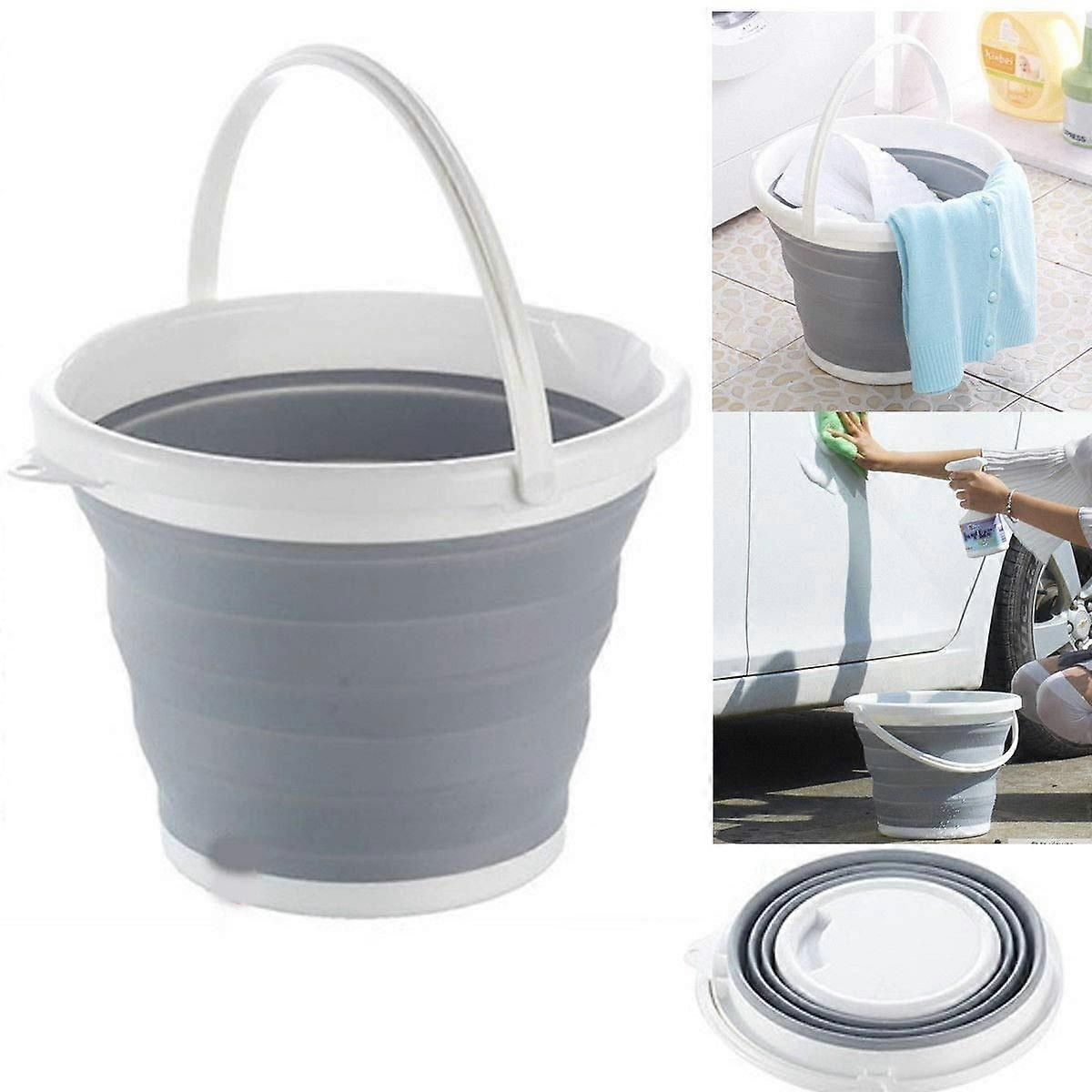 Collapsible Silicone Bucket Foldable SpaceSaving Water Container for Camping Kitchen Garden Outdoor Use