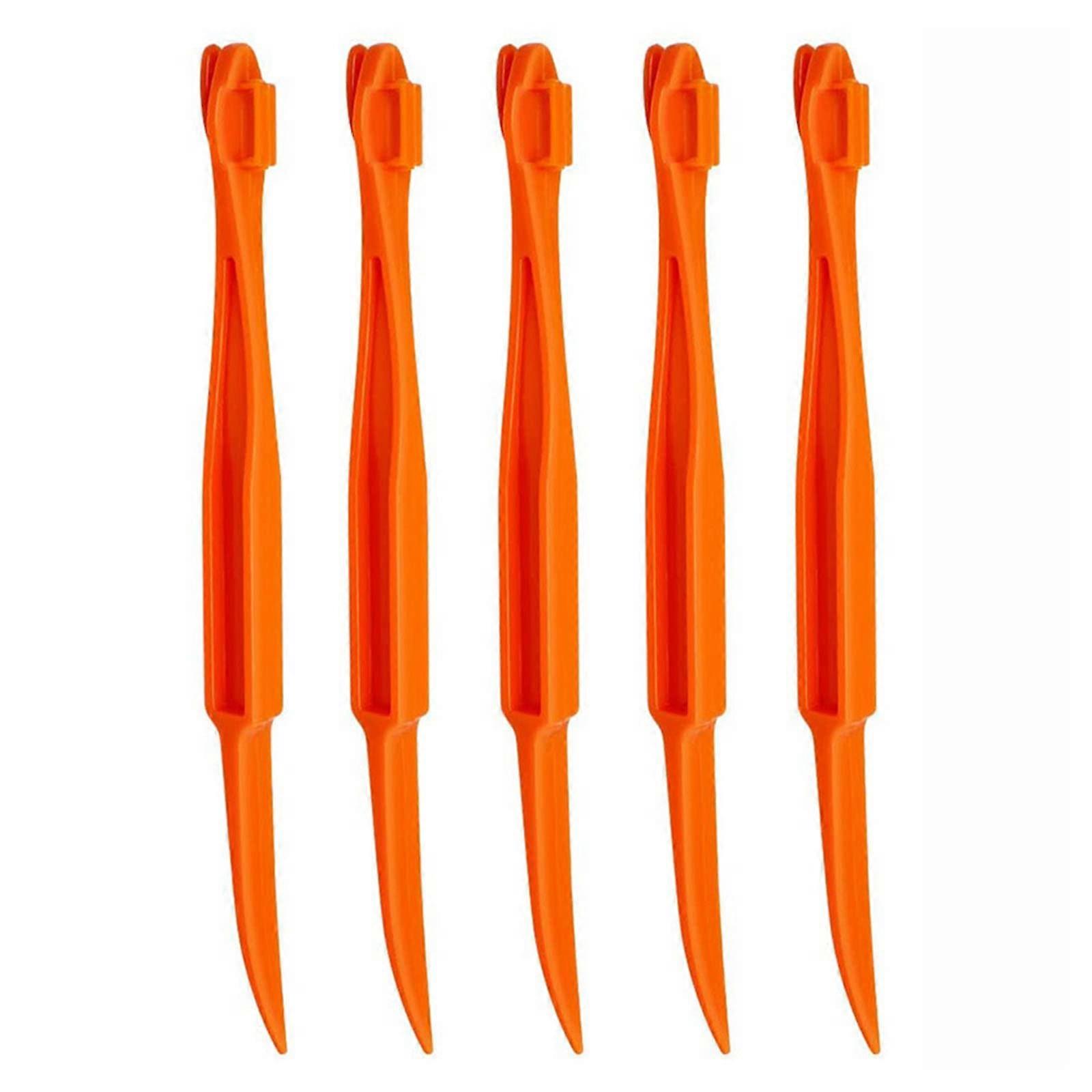 5pcs Plastic Orange Peeler Tool with Ergonomic Long Handle for Quick Citrus Fruit Peeling