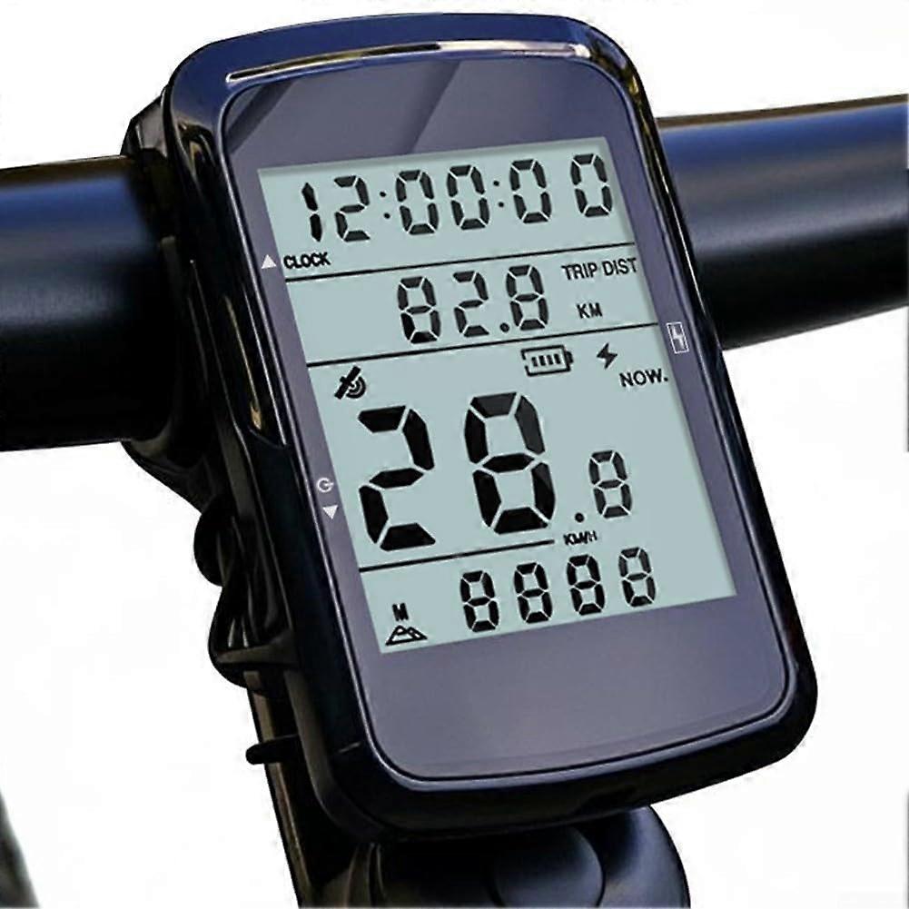 Wireless Bike GPS Speedometer and Odometer with Large LCD Display, Adjustable Backlight for Night Cycling