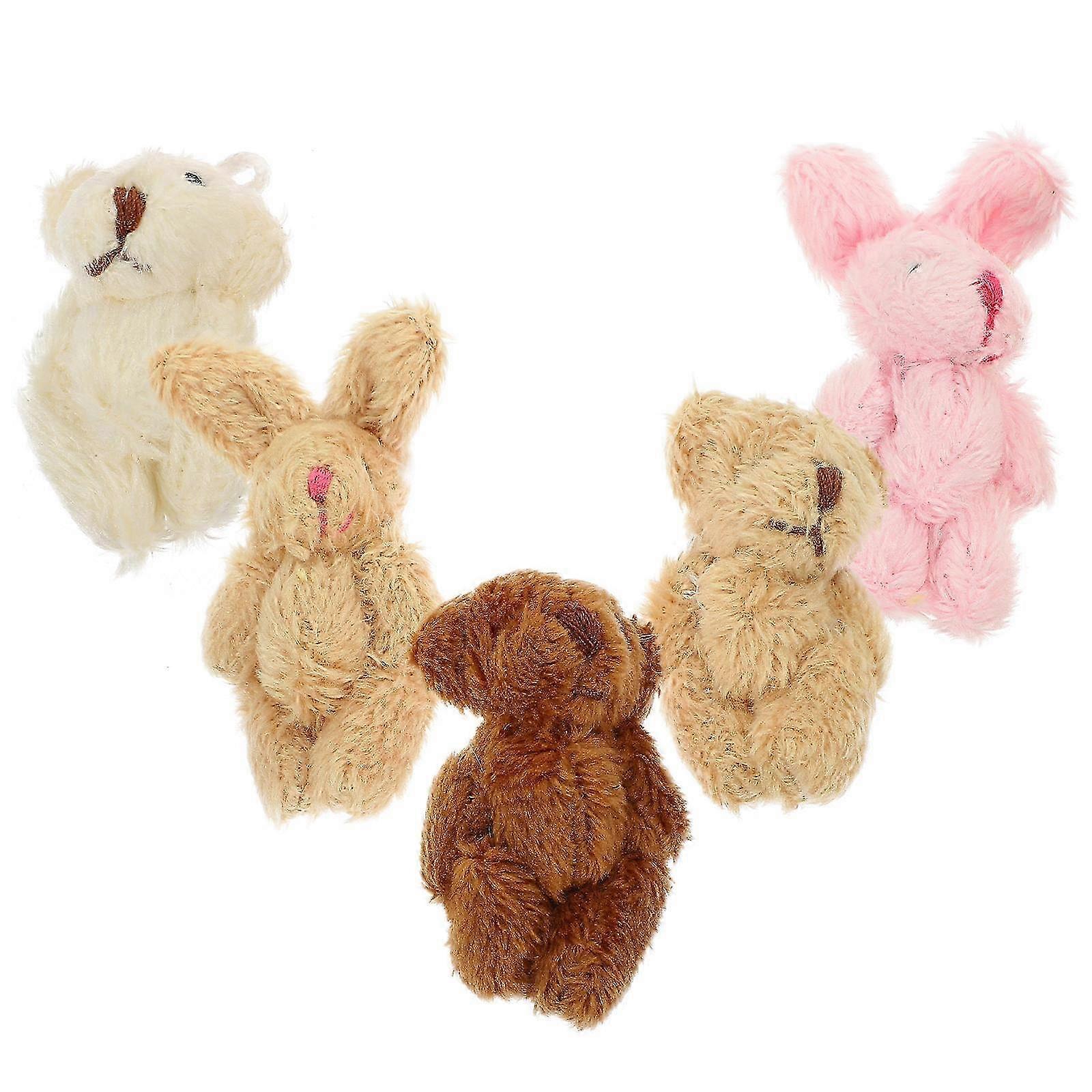 Mini Rabbit Plush Diy Accessory for Mini Item Collection Plush Material with 5Pcs