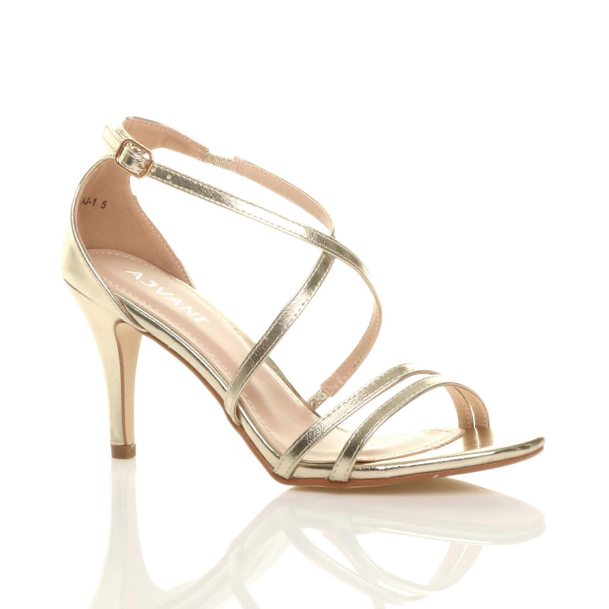 阿杰瓦尼妇女中低高跟鞋绑带交叉党婚礼舞会凉鞋鞋