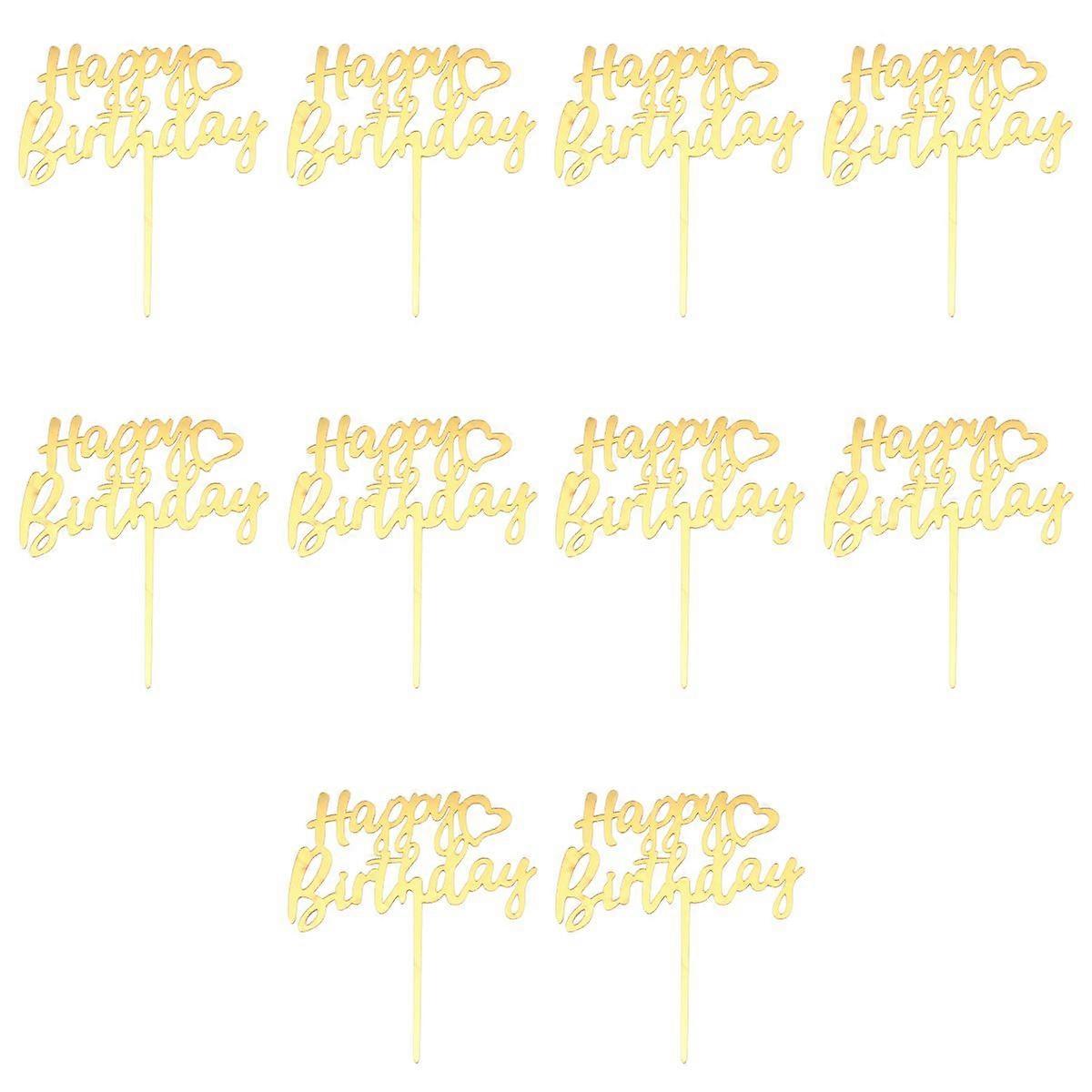 10Pcs Cake Topper Cake Inserts Cupcake Decor Party Supplies