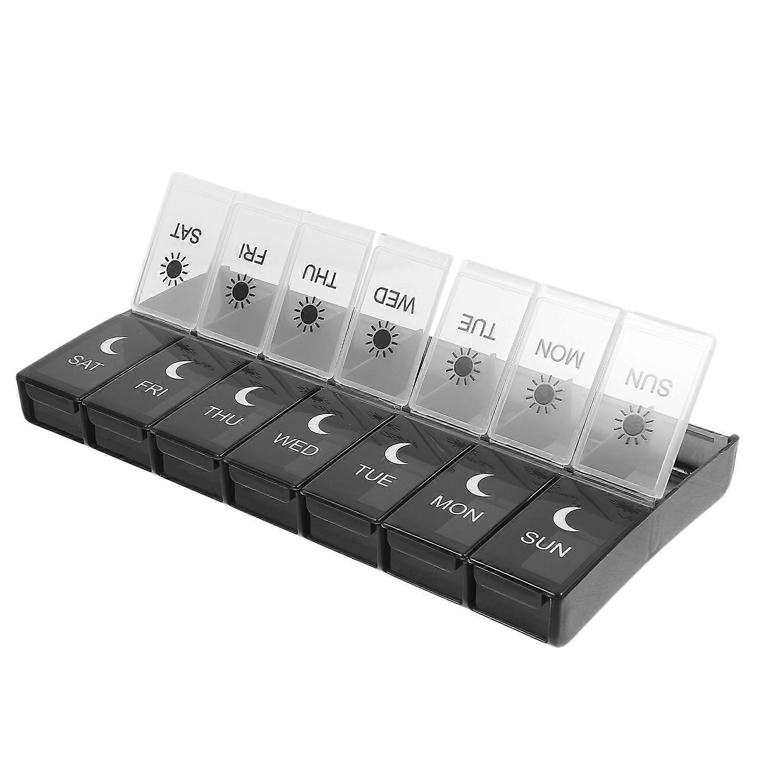 Weekly Portable Pill Case for Storage Use with 14 Compartments 1Pcs