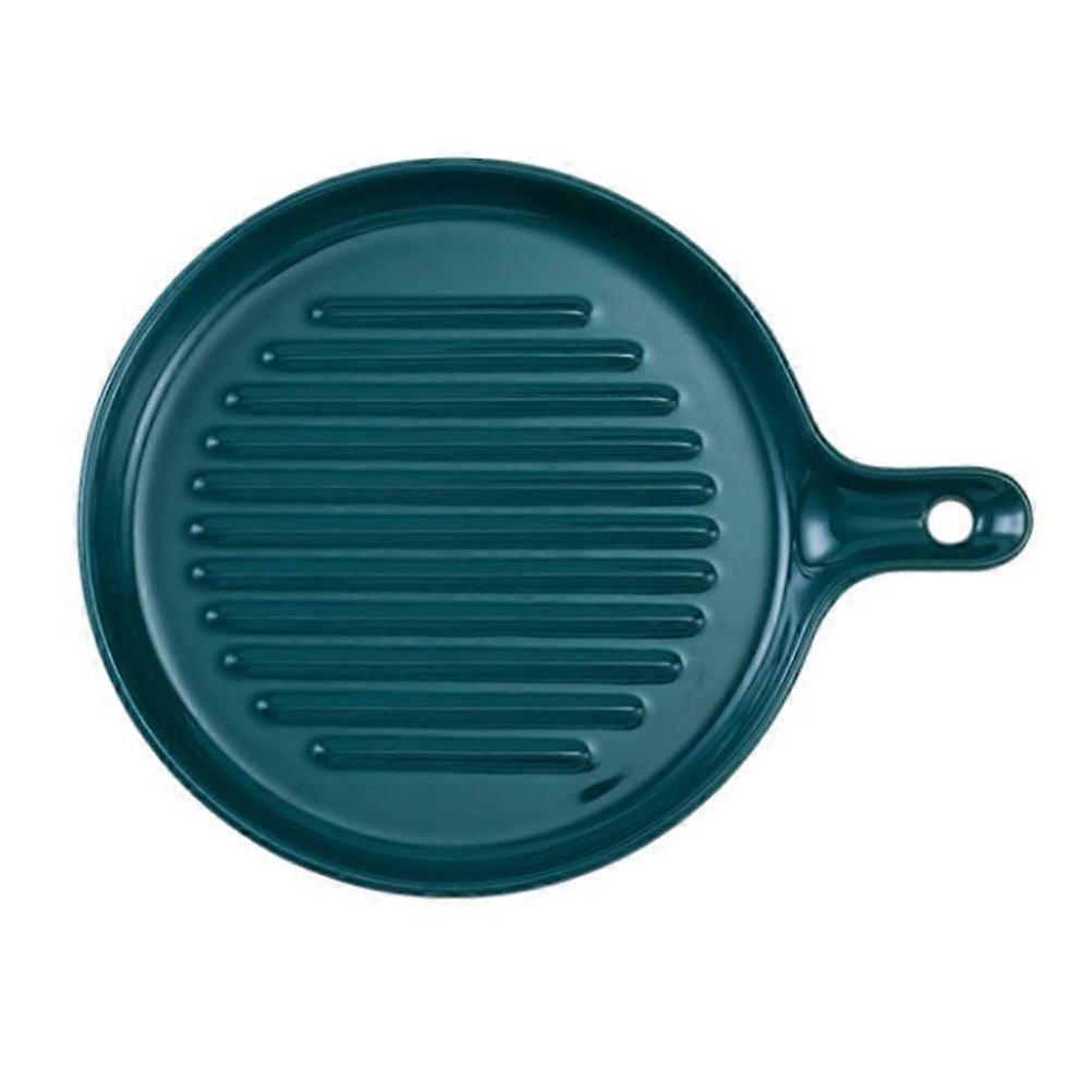 Ceramic Dinner Plate Baking Dish with Handle Oven Safe for Food Serving