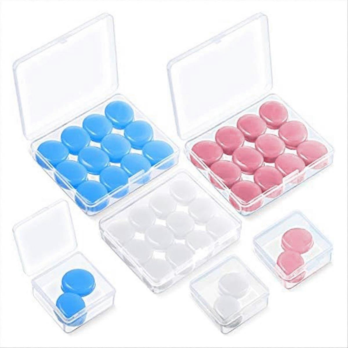 21 Pairs Ear Plugs for Sleeping Reusable Moldable Blue+White+Pink