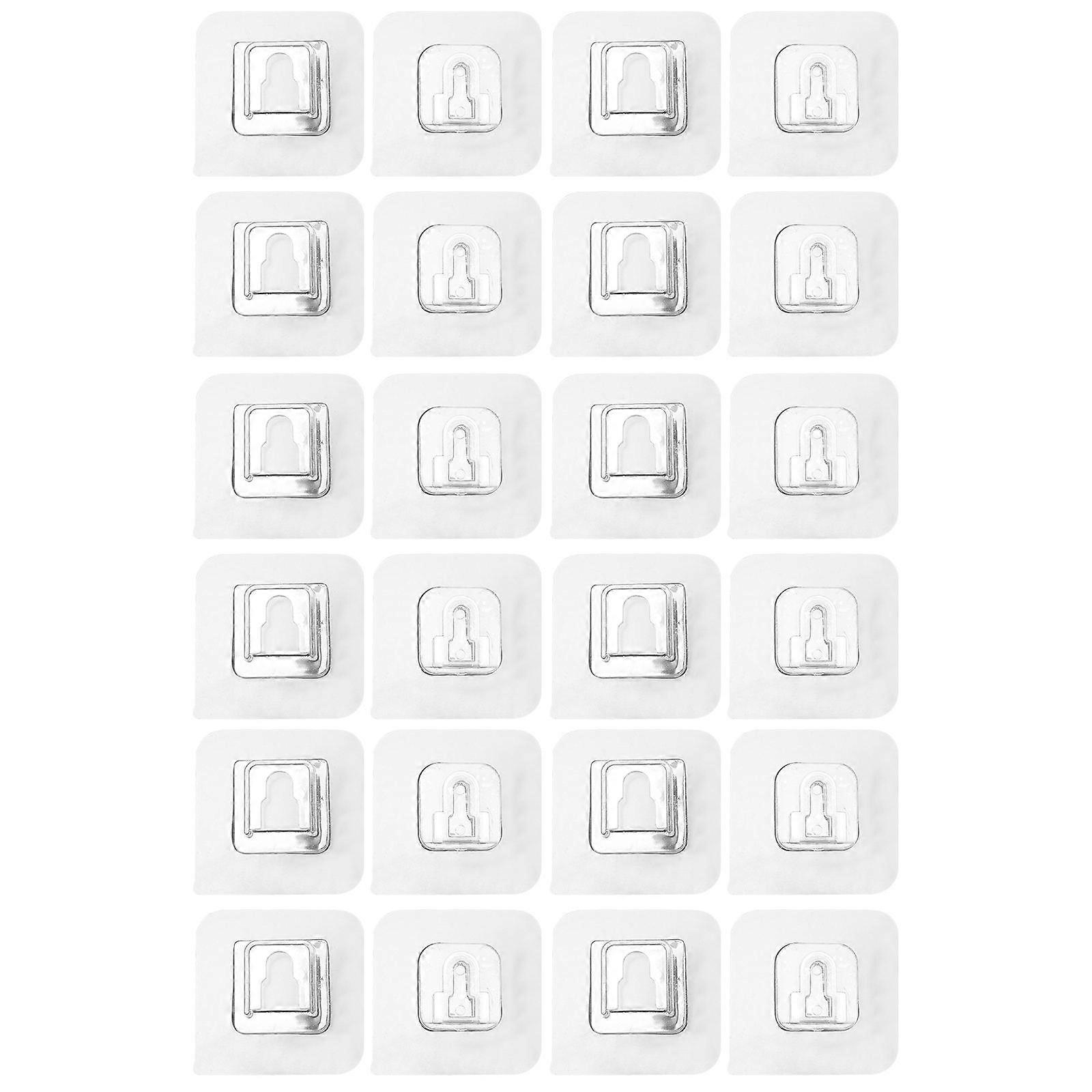 Waterproof Adhesive Hooks Double Sided Wall Hanger Holder 12Sets for Storage