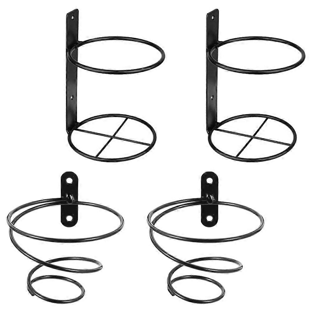 Wall Mounted Rack Single Holder for Storage Use 8Pcs Black