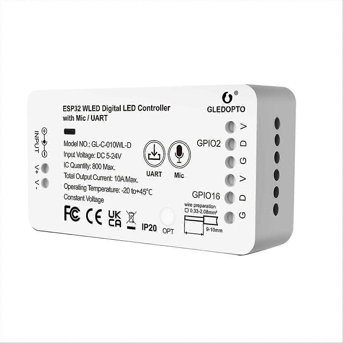 ESP32 WLED LED Controller for LED Strip Lights