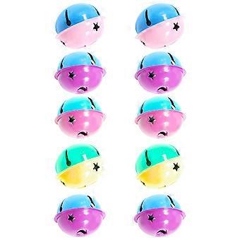 Metal Dog Pendant Jingle Bells for Christmas Decor 40Pcs Assorted Color