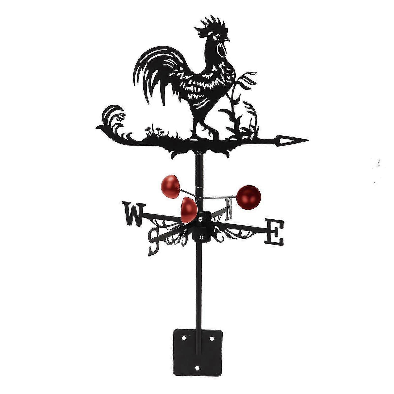Metal rooster wind vane, wind direction indicator, outdoor wind vane, rooftop mounting