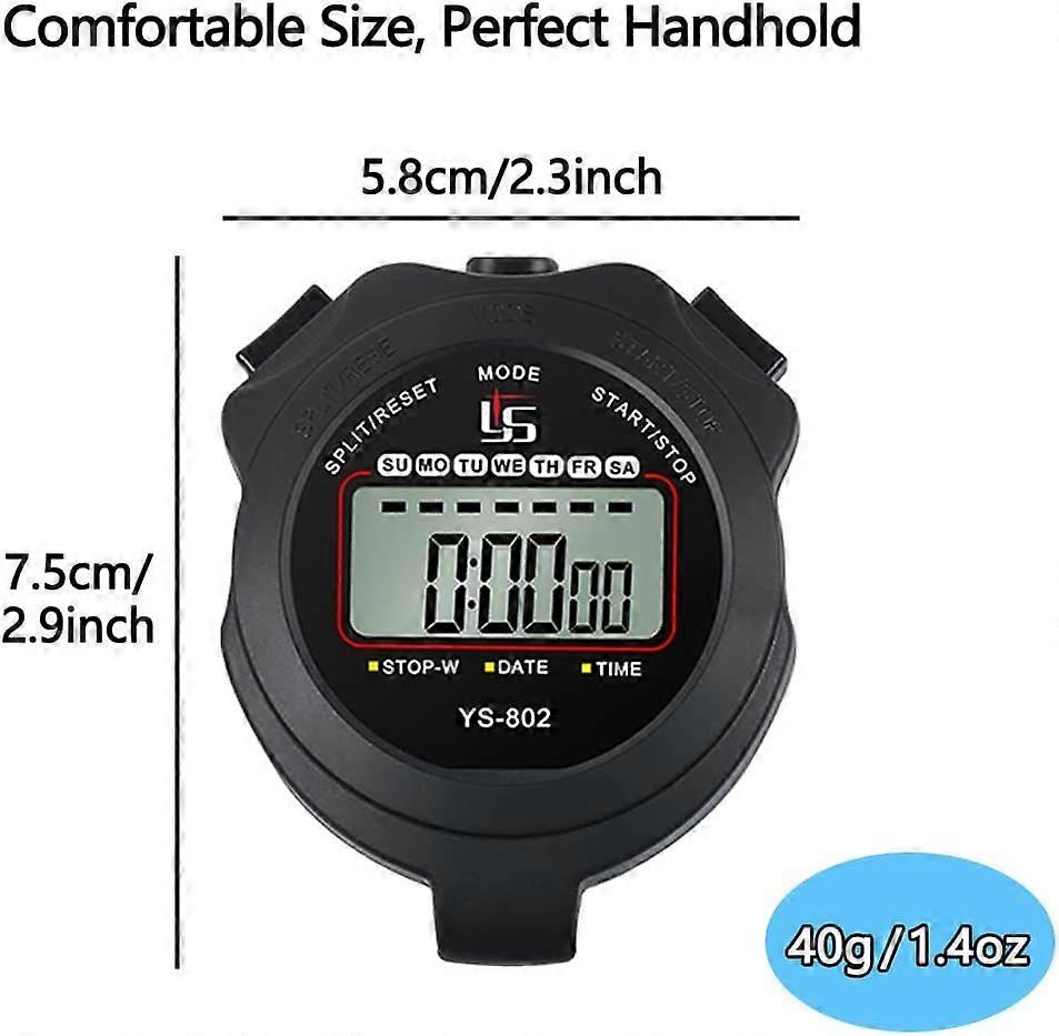 Digital Sports Stopwatch Timer, Single Lap /Split Memory Stopwatch Count Down