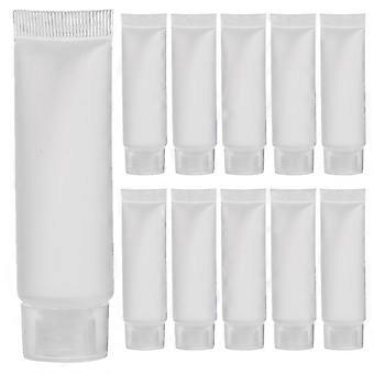 50 pz 10 ml Bottiglia Ricaricabile Bottiglia Da Viaggio Bottiglia Da Spremere Contenitore A Tenuta Stagna con per Shampoo Tonico Viso Crema Mani Lozione Per Il Corpo (Bianco)