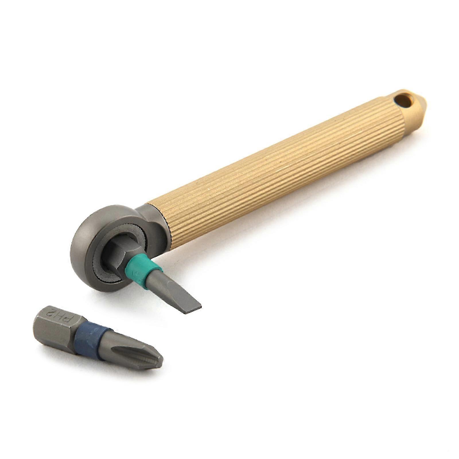 Titanium Brass Modularity Screwdriver Ratcheting Screwdriver Pocket Wrenches Window Breaking Brass Titanium