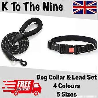 Dog Collar Adjustable Soft Reflective Durable Nylon Dog Puppy Collar and Lead