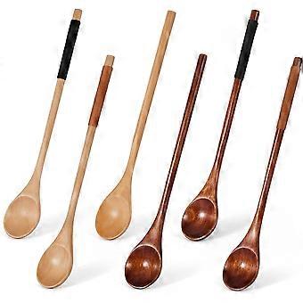 Wooden Spoons for Cooking,Wood Mixing Stirring Seasoning Spoons for Baking,Set of 6