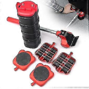 5 stuks meubels bewegende transport roller set verwijderen tillen bewegend gereedschap set wiel bar mover verplaatsen zware spullen apparaat handgereedschap