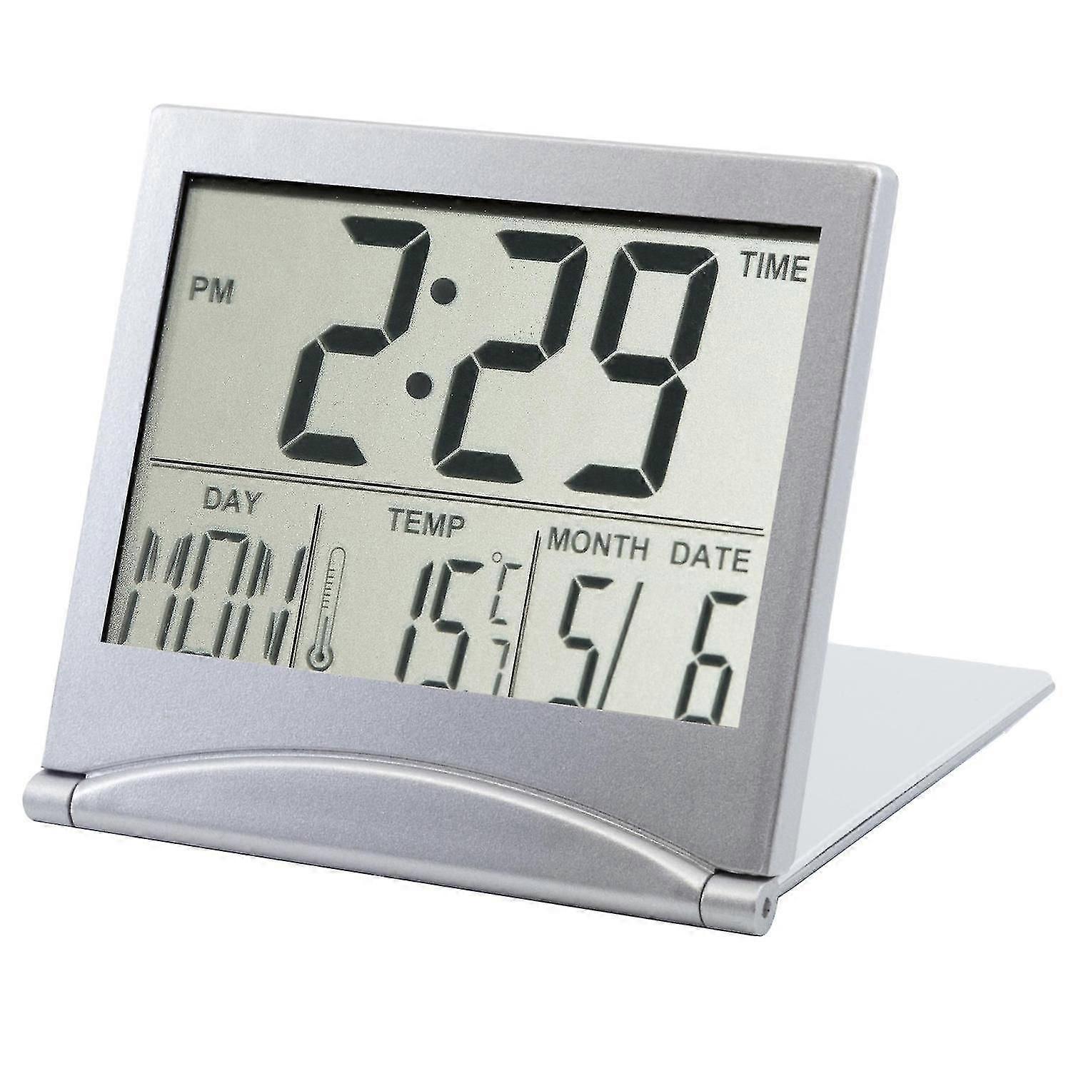 Digital LCD Desk Clock Temperature Travel Alarm Clock