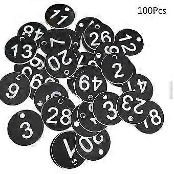 100pcs Plastic Id Number Tags 1-100 Engraved Number Id Tag Colored For Key Ring fdW IIH [CO