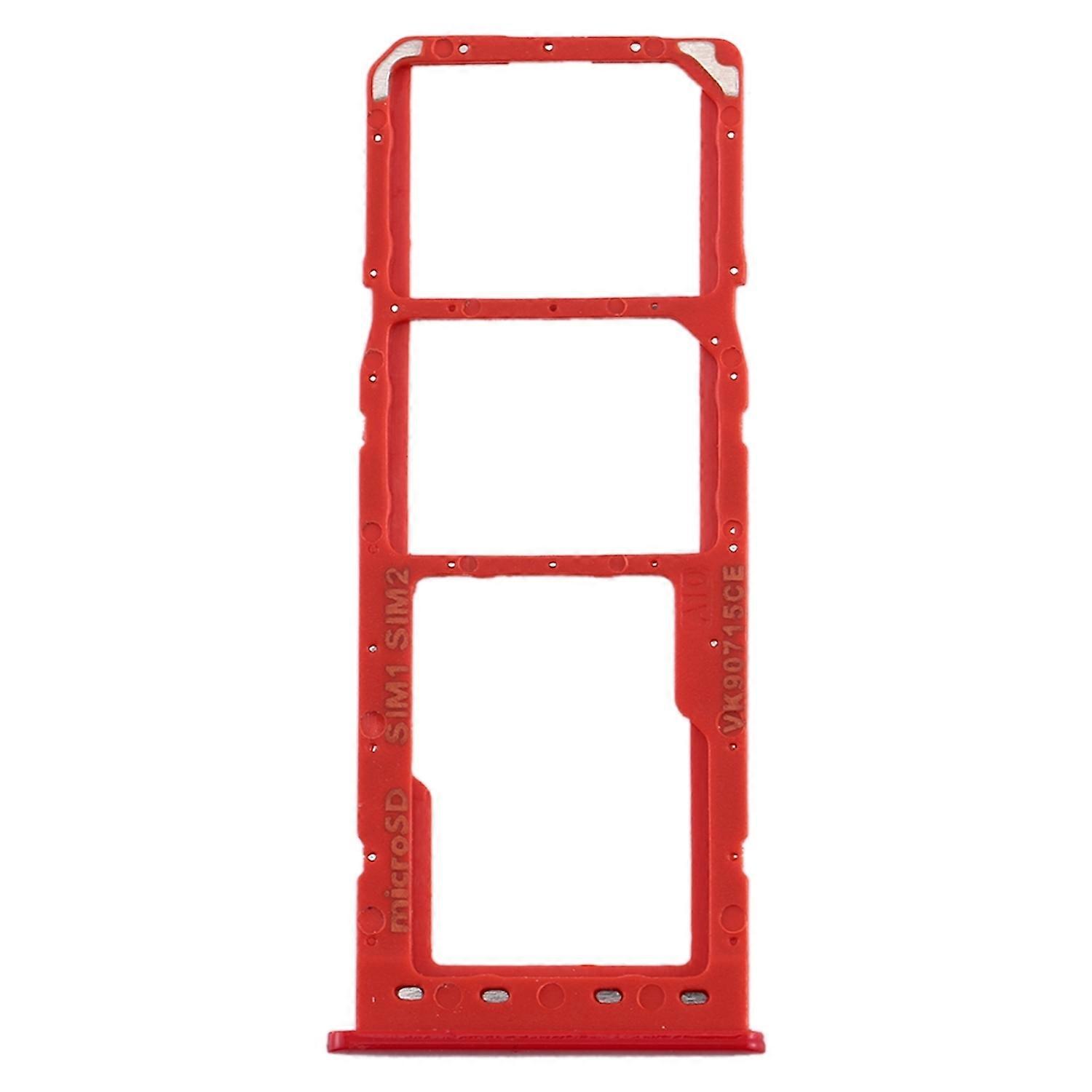 SIM card holder for Samsung Galaxy A10, red; card tray; micro SD replacement accessory