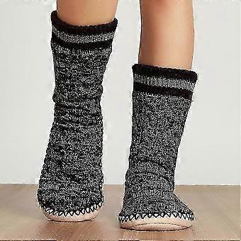 Men's Winter Slippers Indoor Non-Slip Plush Lined House Shoes