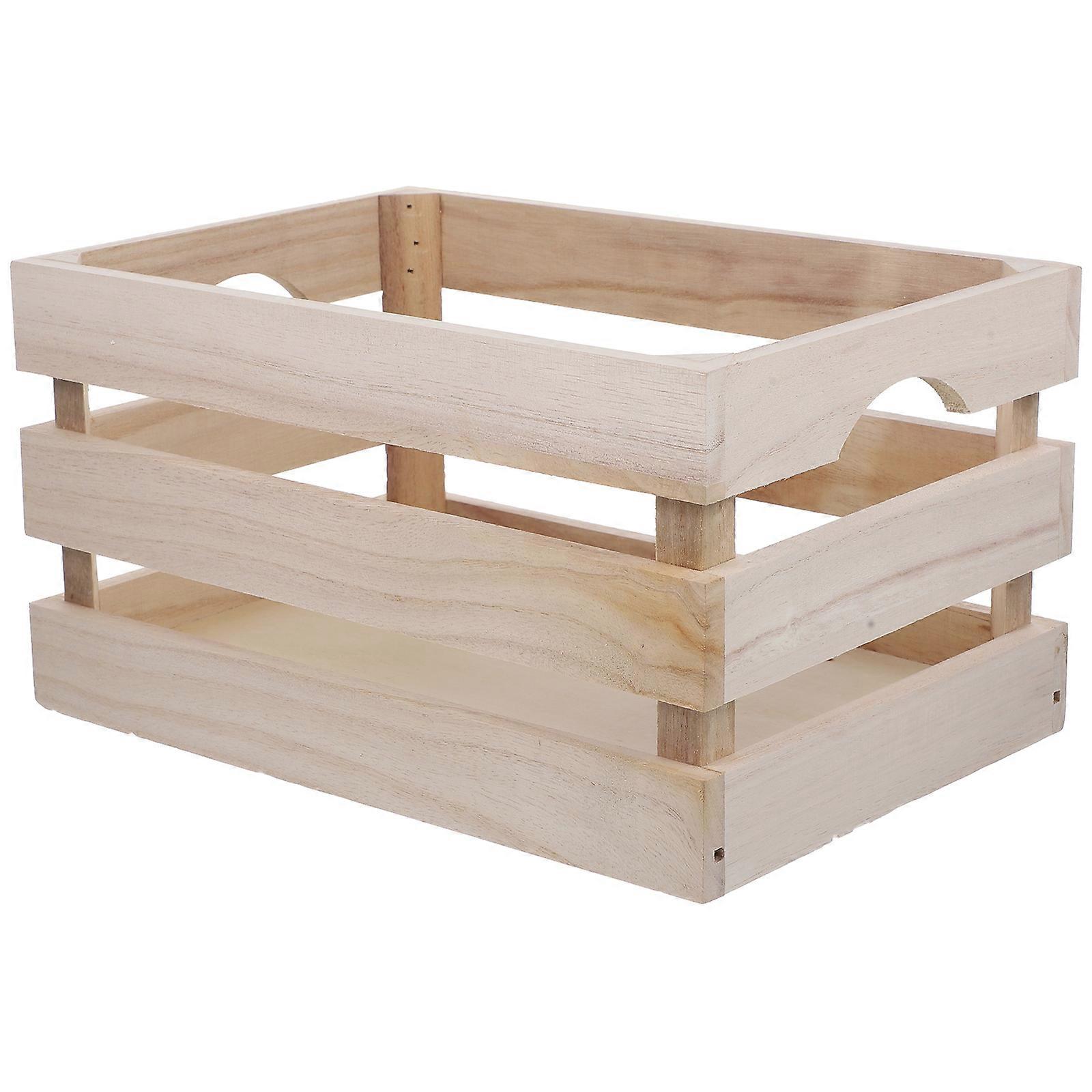 Wooden Storage Box for Desktop Organization Solid Color Multifunction Container