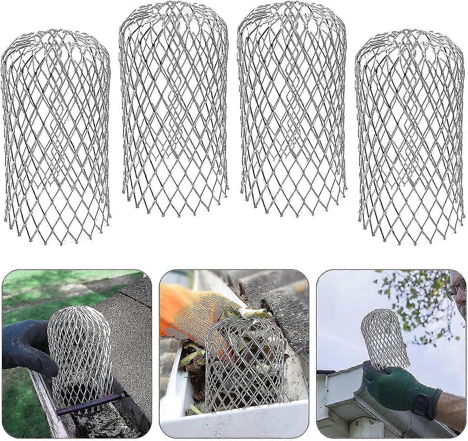 4 Pack Aluminum Gutter Guards Expandable Filter Strainer Metal Gutter Guards Leaf Strainer