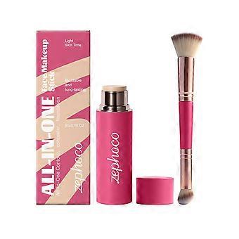 2pcsMultifunctional Makeup Stick, Natural, Hydrating, Soft-Focus Effect, Portable, Light Skin Tone