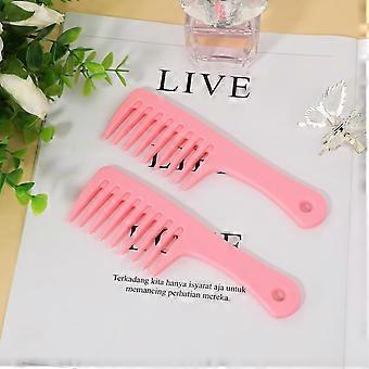 Mini Wide Tooth Detangling Combs, 2 Pcs Portable Plastic Combs for Curly, Long, Wet Hair, Pink