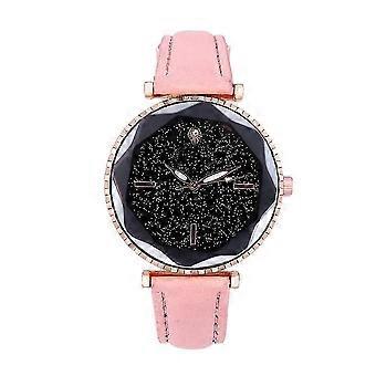 Unisex Quarzuhr Rundes Zifferblatt Elegante Casual Armbanduhr Rosa