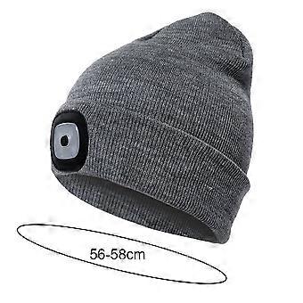 Gorro de punto con luz, gorro de invierno recargable con luz incorporada para actividades al aire libre.