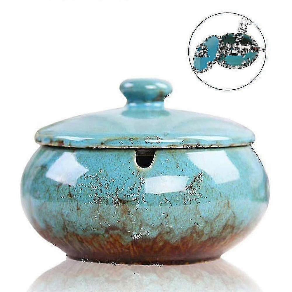 Ceramic Ashtray With Lid, Windproof