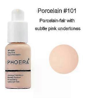 PHOERA Liquid Coverage Foundation Facial Base Cream Brighten Moisturizer Mineral Full Cover Concealer Makeup TSLM1