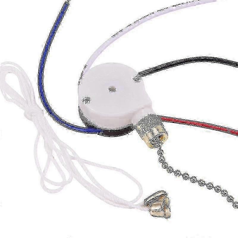 Ceiling Fan Switch 3 Speed 4 Wire, Pull Chain Speed Control Switch, Replacement for Standard Ceiling Fan Wiring