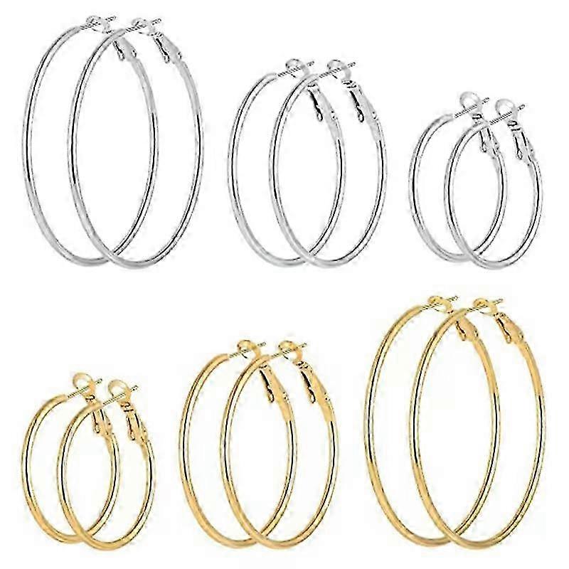 Silver & Gold Circle Endless Hoop Earrings