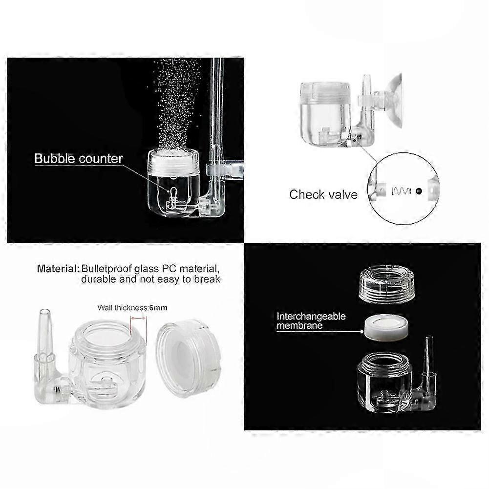 Efficient CO2 Diffusion, 4 in 1 Aquarium CO2 Diffuser & Atomizer with Suction Cup for Planted Fish Tanks