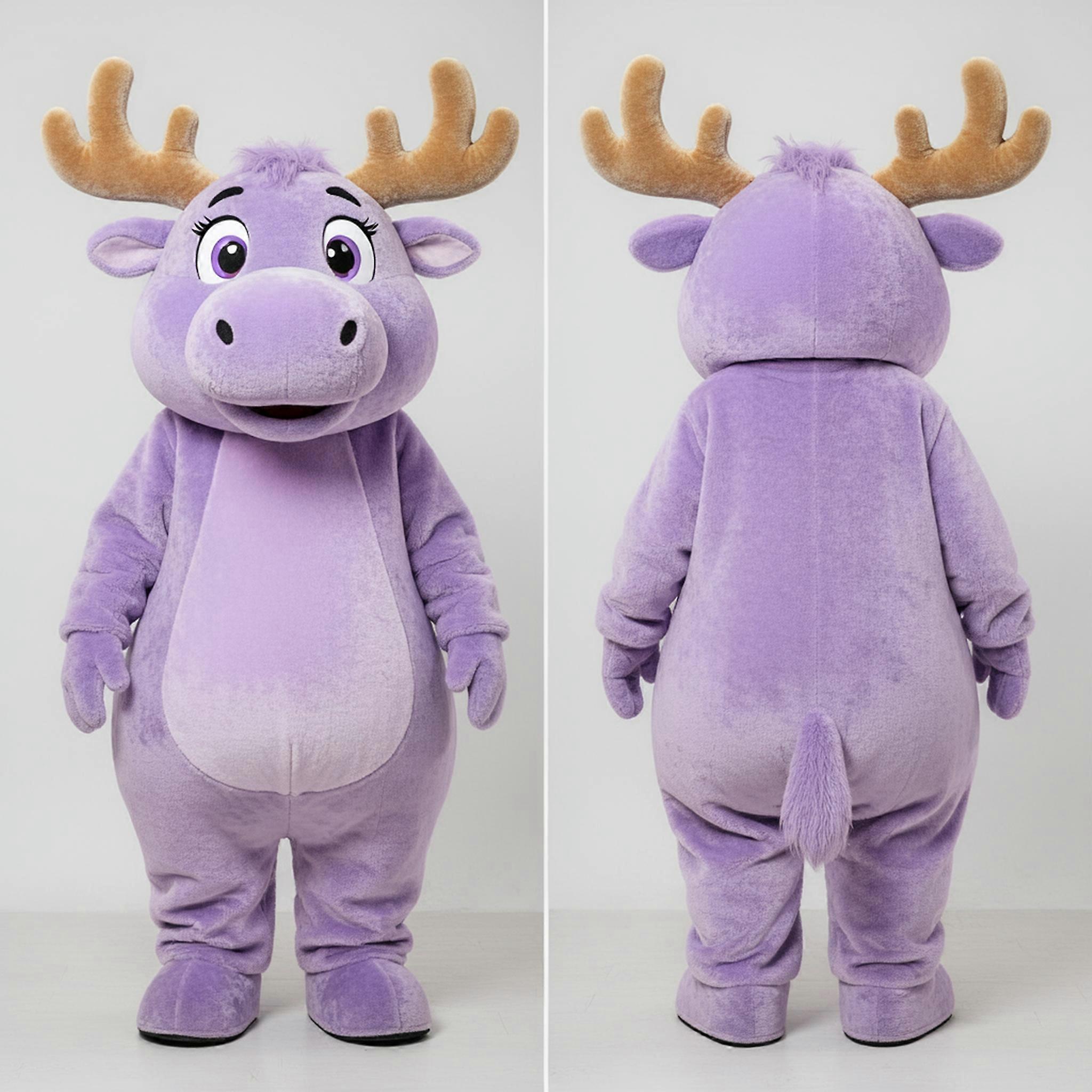 MASTICOT Lavender Cartoon Irish Elk Mascot