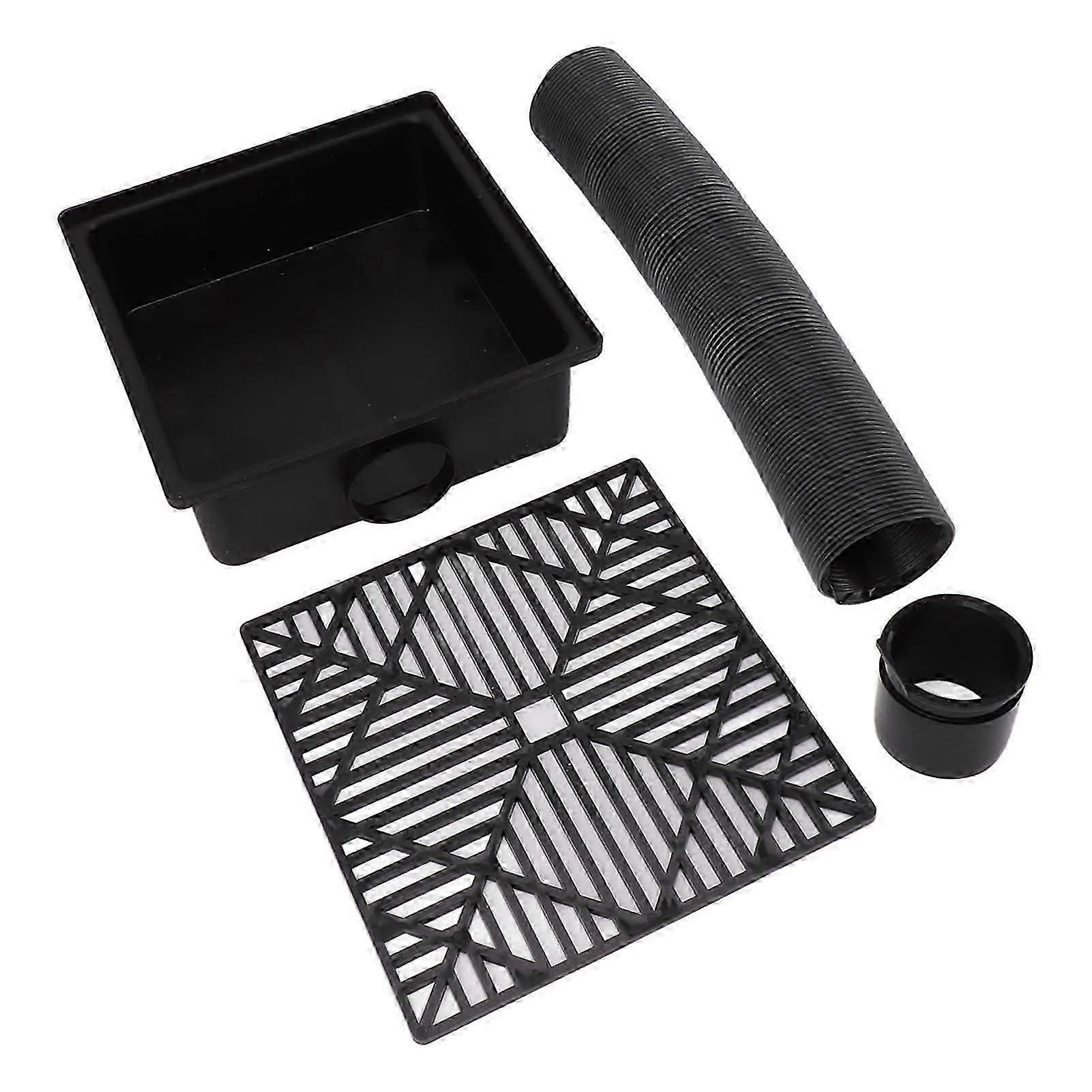 Black Catch Basin for Gutter Downspout Extension Low Profile