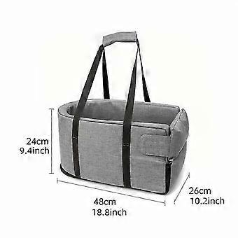 1pc Deluxe Portable Pet Carrier for Small Dogs & Cats - Soft-Sided Grey Console Nest with Easy-Access Pocket - Ideal for Car Travel 26-27