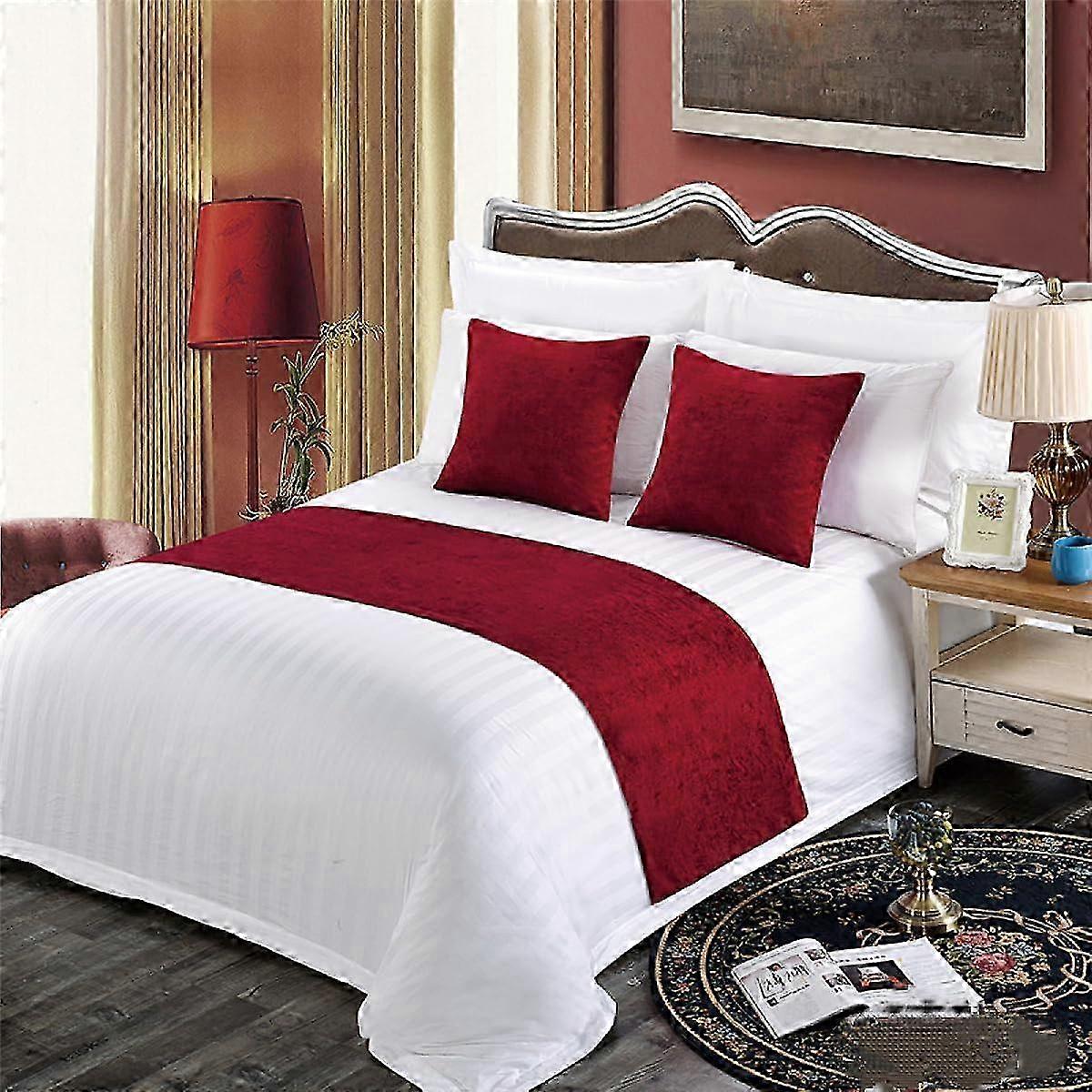 King Size Bed Runner Soft Solid Colour