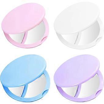 Set of 4 Portable Pocket Mirrors, Makeup Mirrors, Round Folding Makeup Mirrors, Small Mirrors, Perfect for Travel Makeup