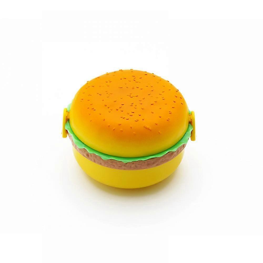 Burger-Print Double-Layer Lunch Box