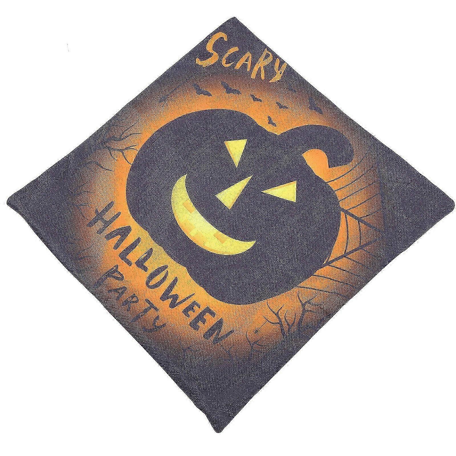 Pumpkin Print Halloween Pillowcase 2Pcs Polyester for Sofa Cushion