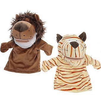 Assorted Color Plush Animal Hand Puppet for Kids Learning 2Pcs Set