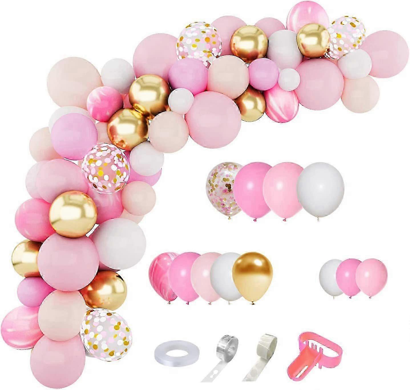 144Pcs Pink Balloon Garland Kit