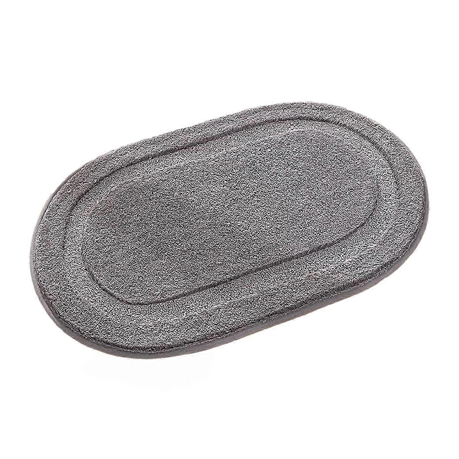 Plush Oval Microfiber Bath Mat