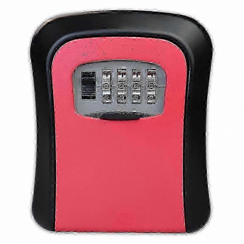 4-Digit Code Key Storage Lock Box Wall Mounted 1 Set Red