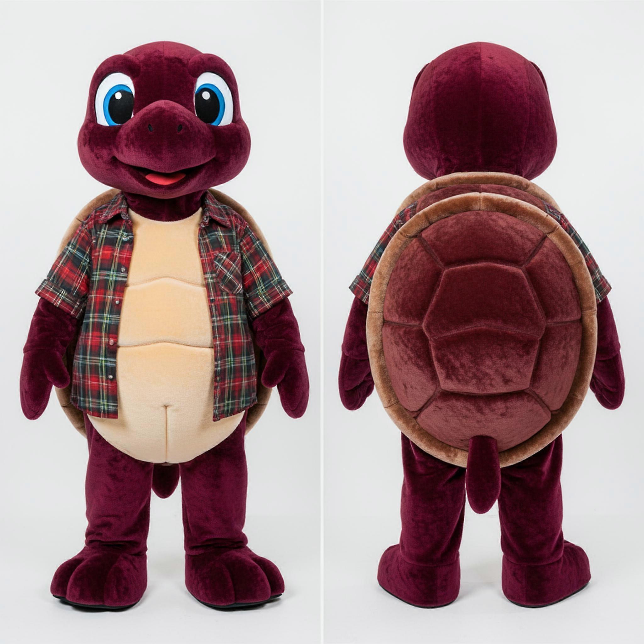 MASTICOT Maroon Flannel Shelled Sea Turtle Mascot