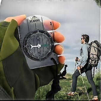 Mini Portable Compass Navigation Map Ruler Multifunctional Outdoor Hiking Travel Camping Survival Tools