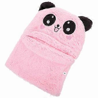 Kids Winter Wear: Pink Neck Warmer & Hooded Scarf with Animal Ears, 3-Piece Set