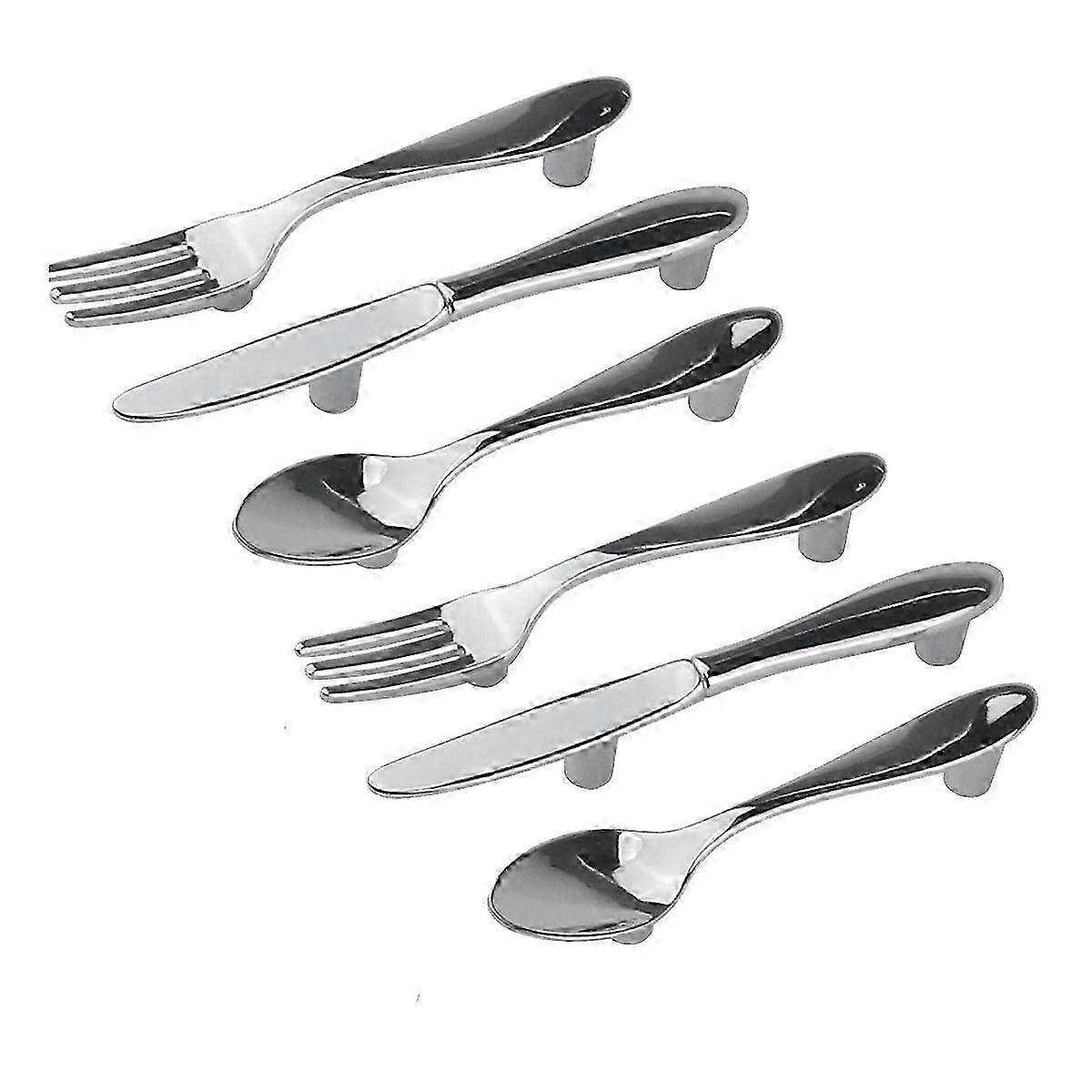 6PC Knife Spoon Fork Kitchen Cabinet Closet Drawer Pull Handles Knobs-JNNJV